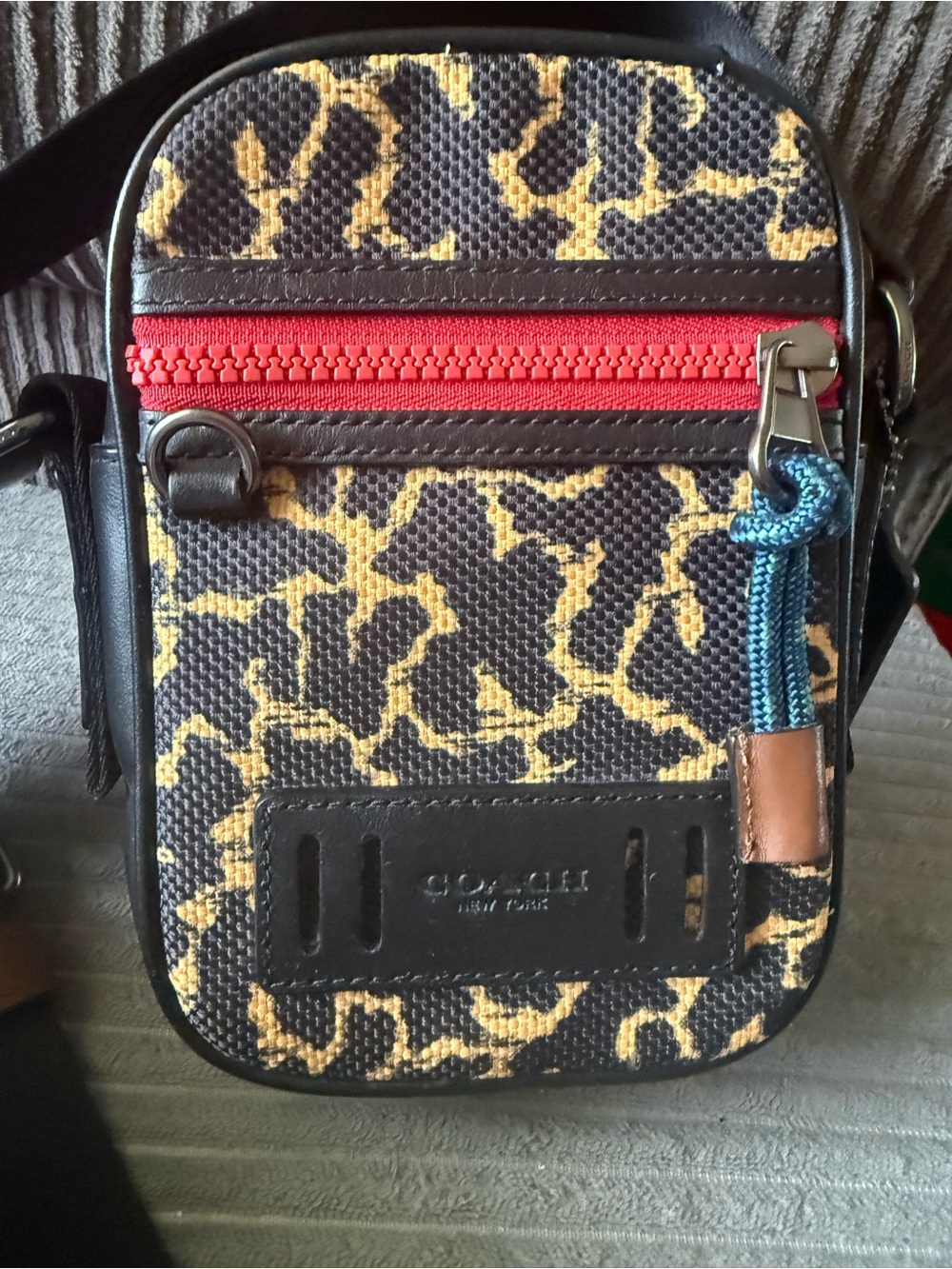 Coach Unisex Terrain Crossbody Wavy Animal Print 89901 Canvas Leather Black Bag - Picture 4 of 10